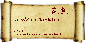 Patkány Magdolna névjegykártya