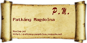 Patkány Magdolna névjegykártya